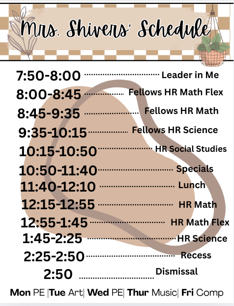 Classroom Schedule